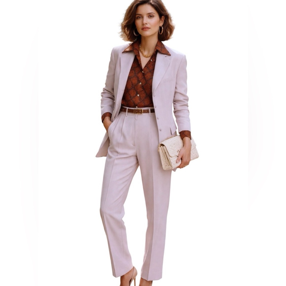 Vintage Falcon Bay lavender chalk stripe blazer perfect for oversized boyfriend